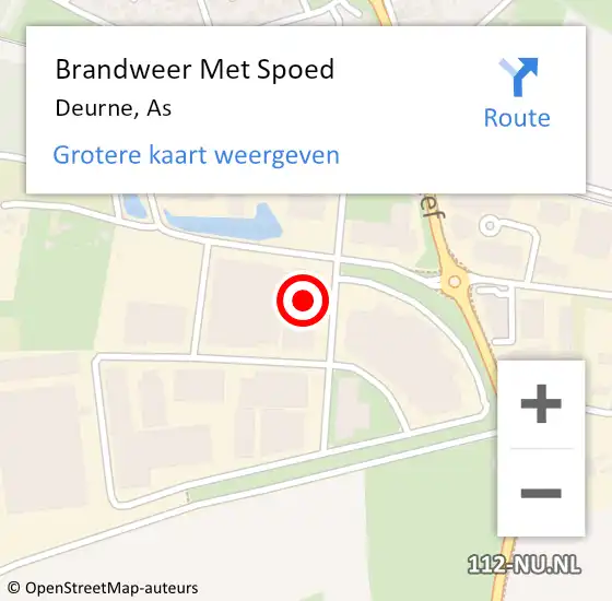 Locatie op kaart van de 112 melding: Brandweer Met Spoed Naar Deurne, As op 19 december 2022 12:22