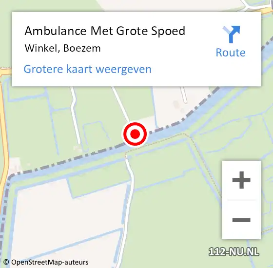 Locatie op kaart van de 112 melding: Ambulance Met Grote Spoed Naar Winkel, Boezem op 8 augustus 2014 23:26