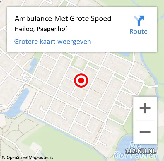 Locatie op kaart van de 112 melding: Ambulance Met Grote Spoed Naar Heiloo, Paapenhof op 19 december 2022 13:54