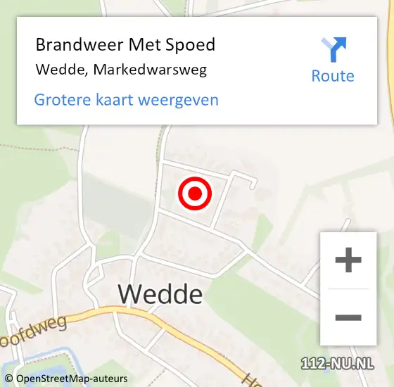 Locatie op kaart van de 112 melding: Brandweer Met Spoed Naar Wedde, Markedwarsweg op 19 december 2022 15:24