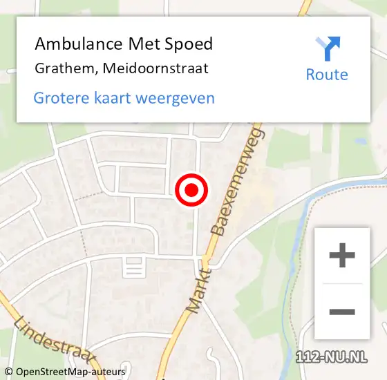 Locatie op kaart van de 112 melding: Ambulance Met Spoed Naar Grathem, Meidoornstraat op 19 december 2022 15:58