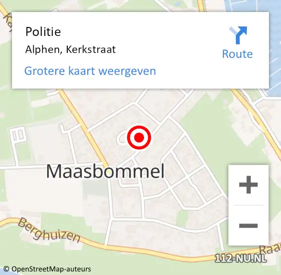 Locatie op kaart van de 112 melding: Politie Alphen, Kerkstraat op 19 december 2022 16:17