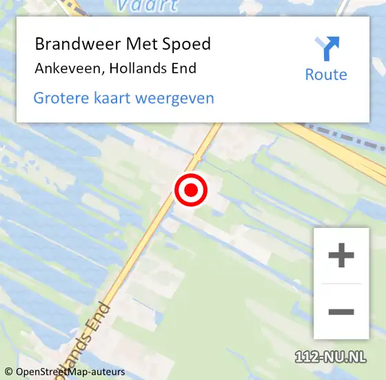 Locatie op kaart van de 112 melding: Brandweer Met Spoed Naar Ankeveen, Hollands End op 19 december 2022 16:21