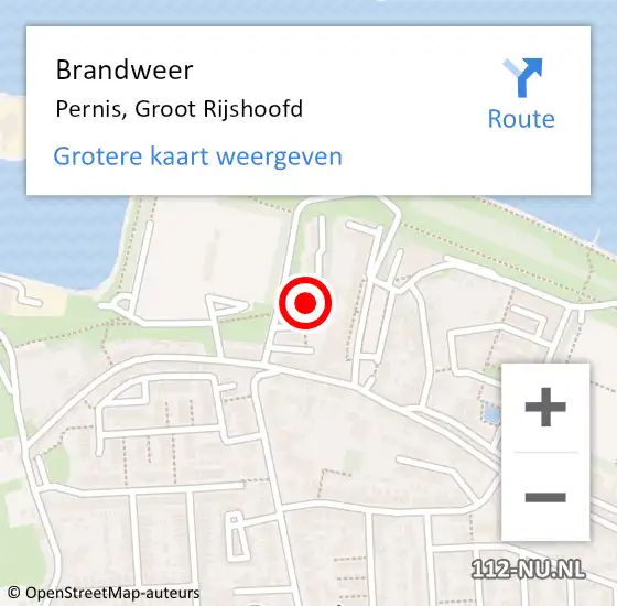 Locatie op kaart van de 112 melding: Brandweer Pernis, Groot Rijshoofd op 19 december 2022 16:43