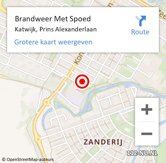 Locatie op kaart van de 112 melding: Brandweer Met Spoed Naar Katwijk, Prins Alexanderlaan op 19 december 2022 17:25