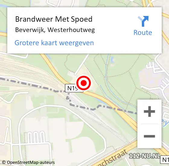 Locatie op kaart van de 112 melding: Brandweer Met Spoed Naar Beverwijk, Westerhoutweg op 19 december 2022 18:22