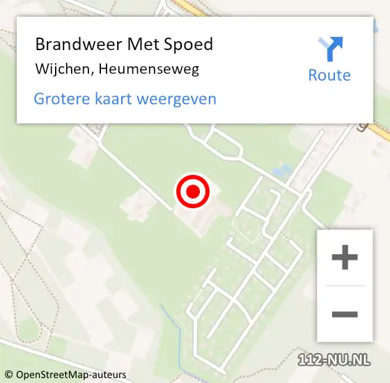 Locatie op kaart van de 112 melding: Brandweer Met Spoed Naar Wijchen, Heumenseweg op 19 december 2022 18:30