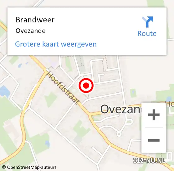 Locatie op kaart van de 112 melding: Brandweer Ovezande op 19 december 2022 20:58