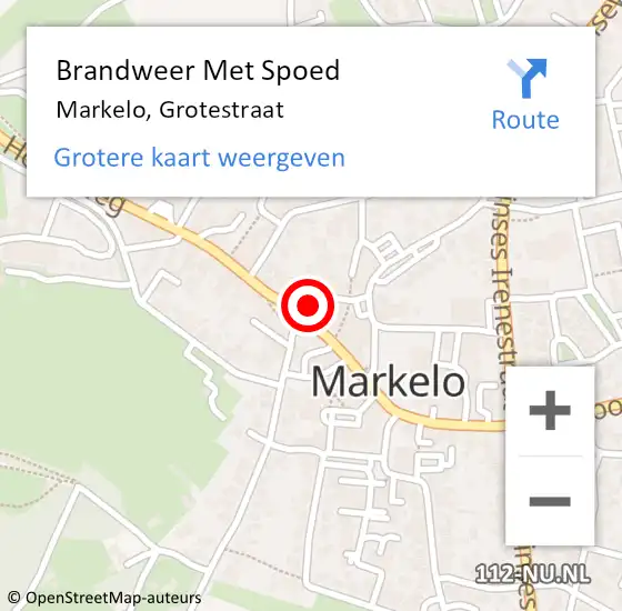 Locatie op kaart van de 112 melding: Brandweer Met Spoed Naar Markelo, Grotestraat op 19 december 2022 21:22