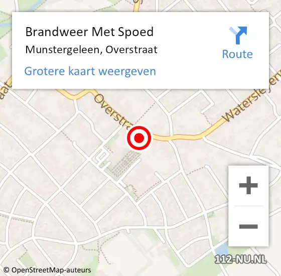 Locatie op kaart van de 112 melding: Brandweer Met Spoed Naar Munstergeleen, Overstraat op 19 december 2022 21:42