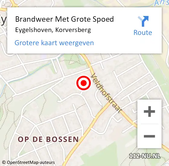 Locatie op kaart van de 112 melding: Brandweer Met Grote Spoed Naar Eygelshoven, Korversberg op 19 december 2022 23:03