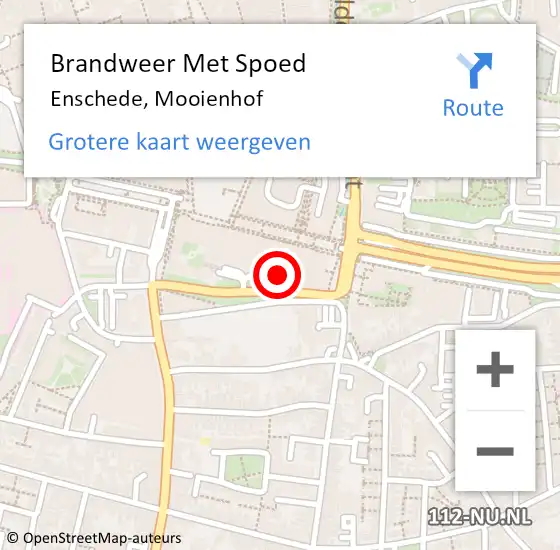 Locatie op kaart van de 112 melding: Brandweer Met Spoed Naar Enschede, Mooienhof op 19 december 2022 23:07