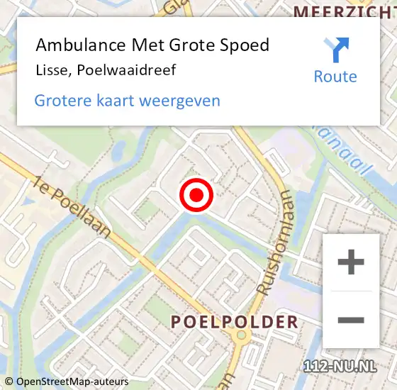 Locatie op kaart van de 112 melding: Ambulance Met Grote Spoed Naar Lisse, Poelwaaidreef op 19 december 2022 23:40