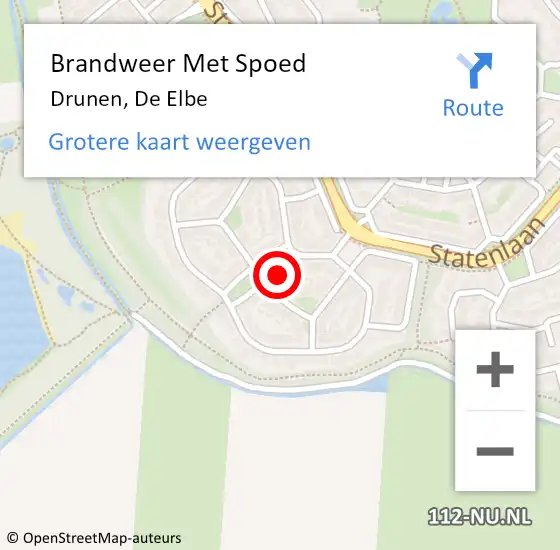 Locatie op kaart van de 112 melding: Brandweer Met Spoed Naar Drunen, De Elbe op 20 december 2022 00:37