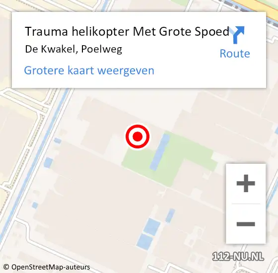 Locatie op kaart van de 112 melding: Trauma helikopter Met Grote Spoed Naar De Kwakel, Poelweg op 20 december 2022 06:52