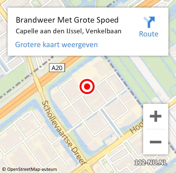 Locatie op kaart van de 112 melding: Brandweer Met Grote Spoed Naar Capelle aan den IJssel, Venkelbaan op 20 december 2022 07:41