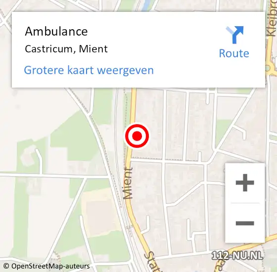 Locatie op kaart van de 112 melding: Ambulance Castricum, Mient op 20 december 2022 08:40