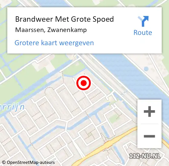 Locatie op kaart van de 112 melding: Brandweer Met Grote Spoed Naar Maarssen, Zwanenkamp op 20 december 2022 08:47