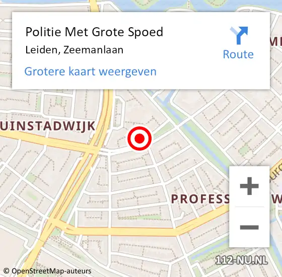 Locatie op kaart van de 112 melding: Politie Met Grote Spoed Naar Leiden, Zeemanlaan op 20 december 2022 08:50