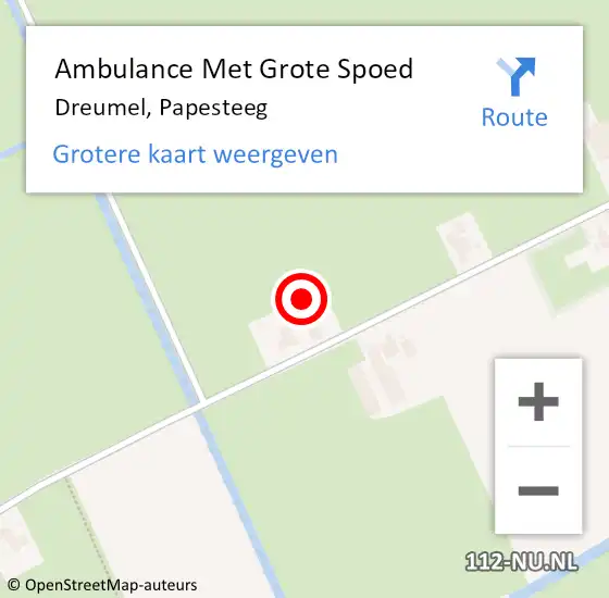 Locatie op kaart van de 112 melding: Ambulance Met Grote Spoed Naar Dreumel, Papesteeg op 20 december 2022 08:59