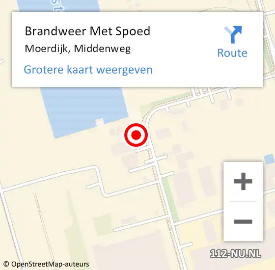 Locatie op kaart van de 112 melding: Brandweer Met Spoed Naar Moerdijk, Middenweg op 20 december 2022 09:40