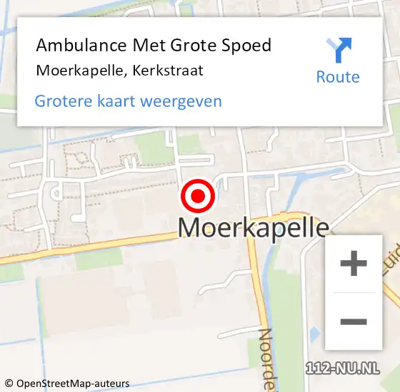 Locatie op kaart van de 112 melding: Ambulance Met Grote Spoed Naar Moerkapelle, Kerkstraat op 20 december 2022 11:32