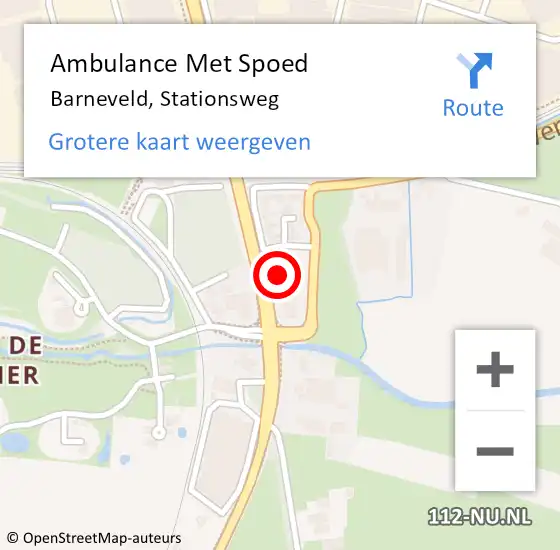 Locatie op kaart van de 112 melding: Ambulance Met Spoed Naar Barneveld, Stationsweg op 20 december 2022 11:43