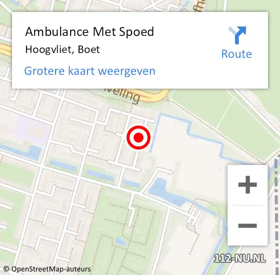 Locatie op kaart van de 112 melding: Ambulance Met Spoed Naar Hoogvliet, Boet op 20 december 2022 11:51