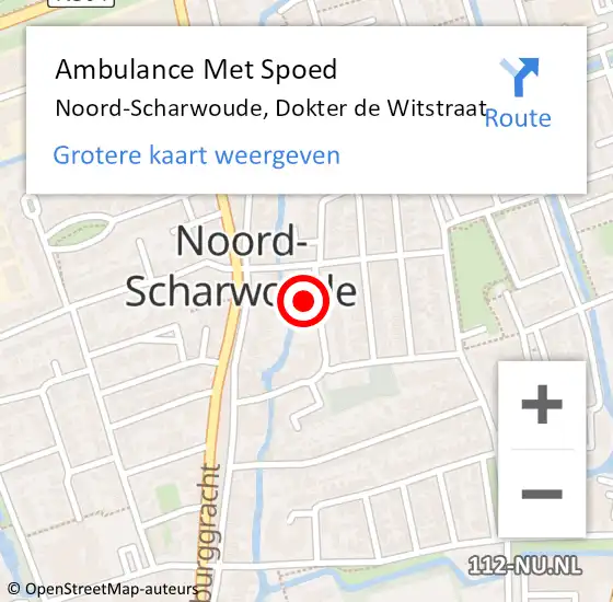 Locatie op kaart van de 112 melding: Ambulance Met Spoed Naar Noord-Scharwoude, Dokter de Witstraat op 20 december 2022 12:02