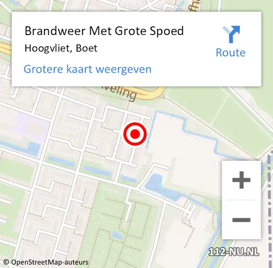 Locatie op kaart van de 112 melding: Brandweer Met Grote Spoed Naar Hoogvliet, Boet op 20 december 2022 12:03