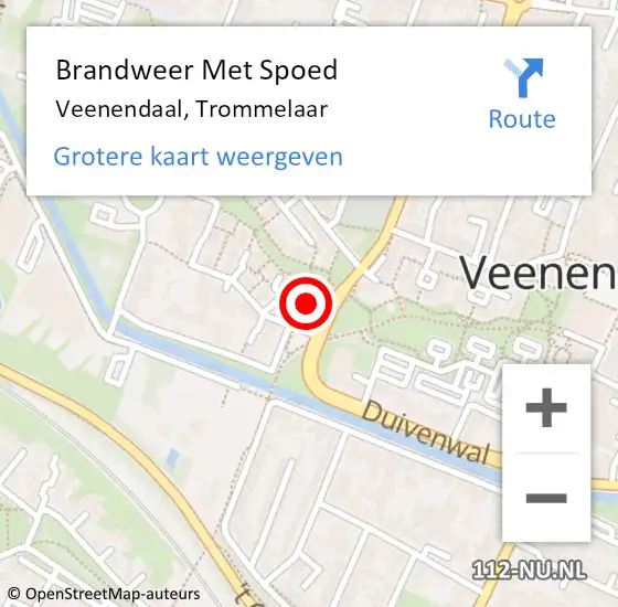 Locatie op kaart van de 112 melding: Brandweer Met Spoed Naar Veenendaal, Trommelaar op 20 december 2022 12:07