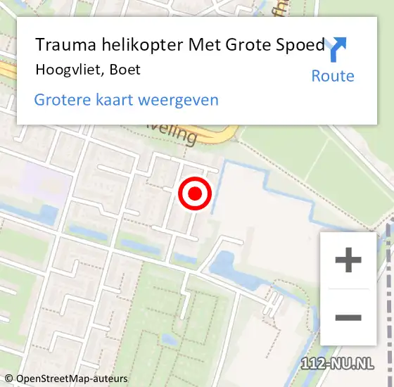 Locatie op kaart van de 112 melding: Trauma helikopter Met Grote Spoed Naar Hoogvliet, Boet op 20 december 2022 12:15