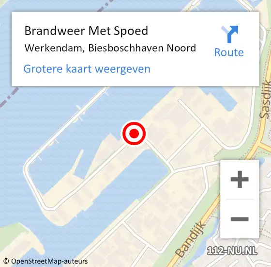 Locatie op kaart van de 112 melding: Brandweer Met Spoed Naar Werkendam, Biesboschhaven Noord op 20 december 2022 12:21
