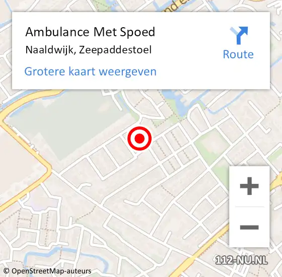 Locatie op kaart van de 112 melding: Ambulance Met Spoed Naar Naaldwijk, Zeepaddestoel op 20 december 2022 12:29