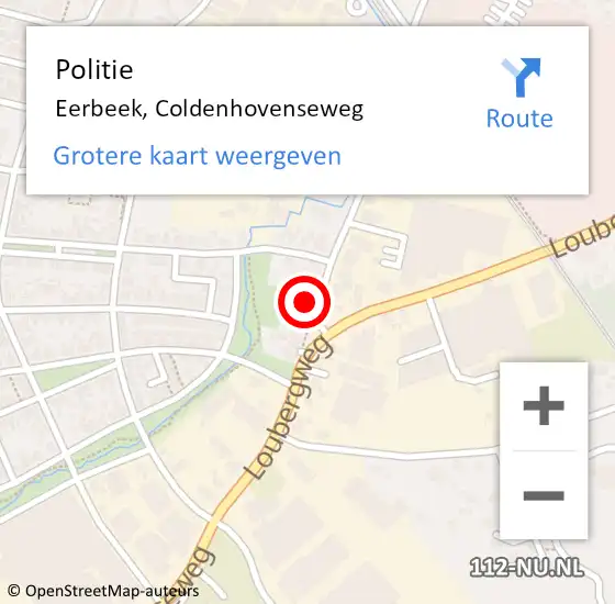 Locatie op kaart van de 112 melding: Politie Eerbeek, Coldenhovenseweg op 20 december 2022 12:35