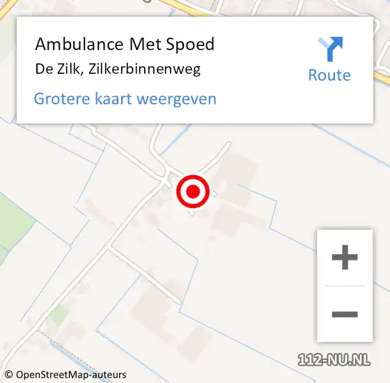 Locatie op kaart van de 112 melding: Ambulance Met Spoed Naar De Zilk, Zilkerbinnenweg op 9 augustus 2014 02:59