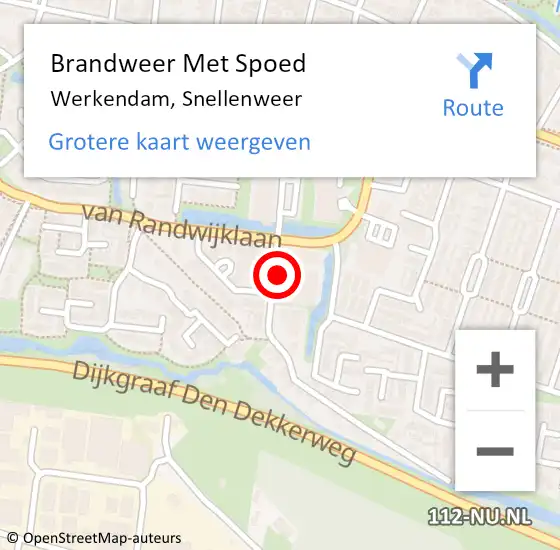 Locatie op kaart van de 112 melding: Brandweer Met Spoed Naar Werkendam, Snellenweer op 20 december 2022 13:10