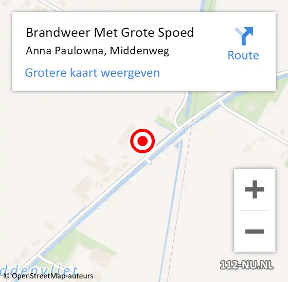 Locatie op kaart van de 112 melding: Brandweer Met Grote Spoed Naar Anna Paulowna, Middenweg op 20 december 2022 13:19