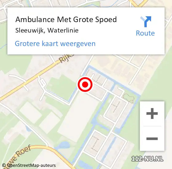 Locatie op kaart van de 112 melding: Ambulance Met Grote Spoed Naar Sleeuwijk, Waterlinie op 20 december 2022 13:45