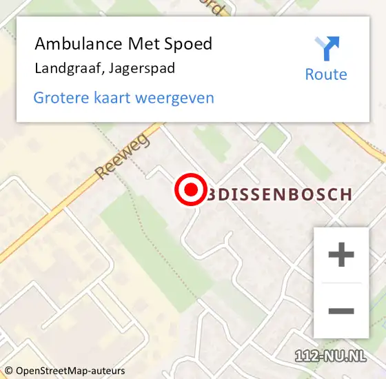 Locatie op kaart van de 112 melding: Ambulance Met Spoed Naar Landgraaf, Jagerspad op 9 augustus 2014 03:33