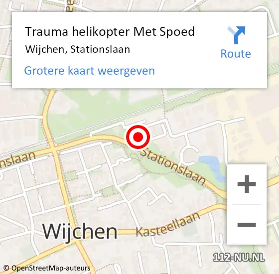 Locatie op kaart van de 112 melding: Trauma helikopter Met Spoed Naar Wijchen, Stationslaan op 20 december 2022 14:51