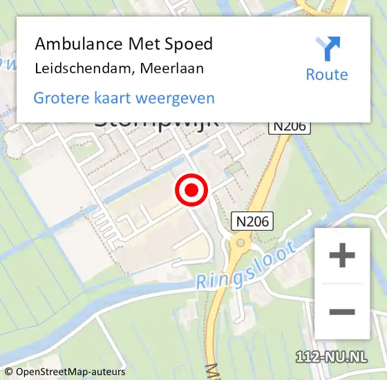Locatie op kaart van de 112 melding: Ambulance Met Spoed Naar Leidschendam, Meerlaan op 20 december 2022 14:53