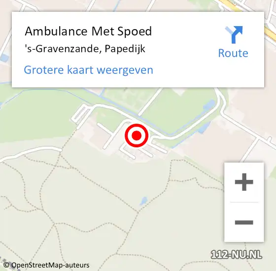 Locatie op kaart van de 112 melding: Ambulance Met Spoed Naar 's-Gravenzande, Papedijk op 20 december 2022 15:10