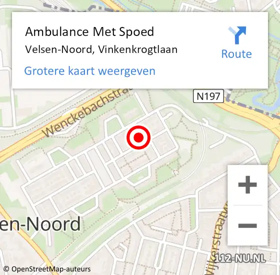 Locatie op kaart van de 112 melding: Ambulance Met Spoed Naar Velsen-Noord, Vinkenkrogtlaan op 20 december 2022 15:19