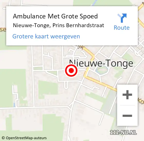 Locatie op kaart van de 112 melding: Ambulance Met Grote Spoed Naar Nieuwe-Tonge, Prins Bernhardstraat op 20 december 2022 15:30