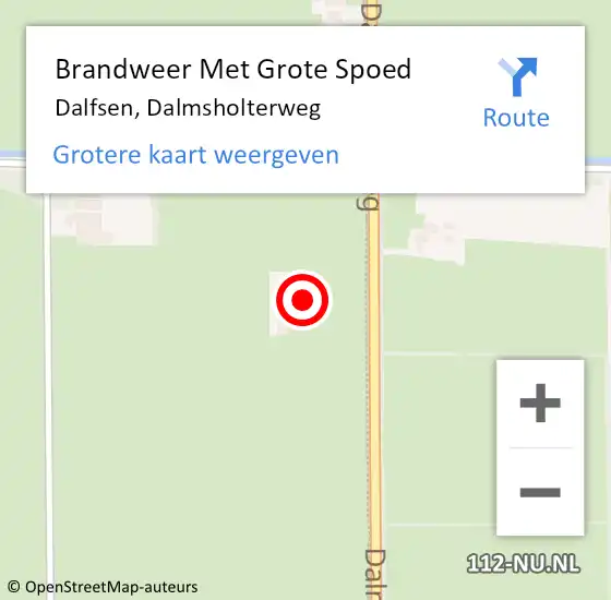 Locatie op kaart van de 112 melding: Brandweer Met Grote Spoed Naar Dalfsen, Dalmsholterweg op 20 december 2022 15:58