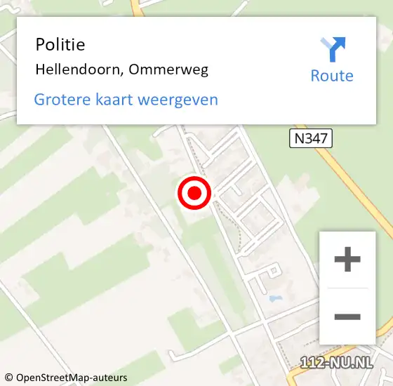 Locatie op kaart van de 112 melding: Politie Hellendoorn, Ommerweg op 20 december 2022 16:20