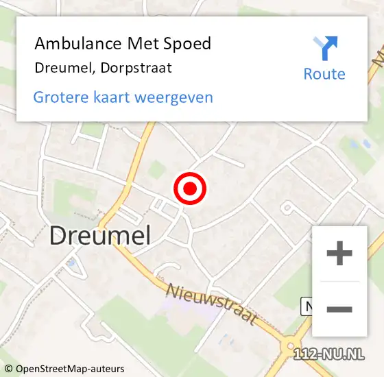 Locatie op kaart van de 112 melding: Ambulance Met Spoed Naar Dreumel, Dorpstraat op 20 december 2022 16:28