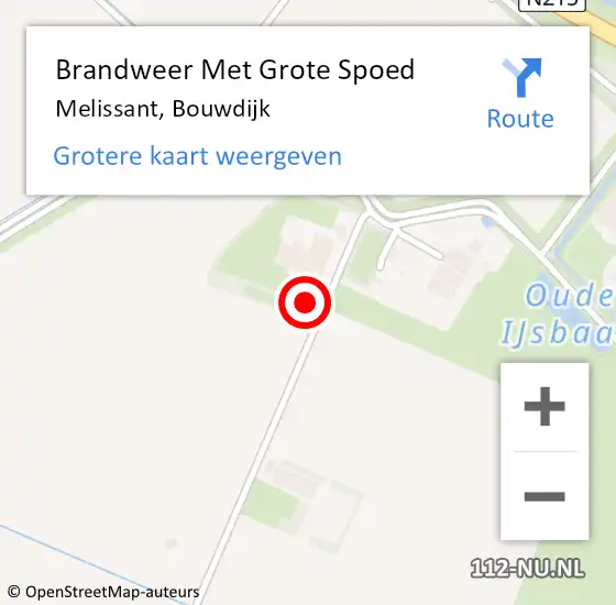 Locatie op kaart van de 112 melding: Brandweer Met Grote Spoed Naar Melissant, Bouwdijk op 20 december 2022 17:04