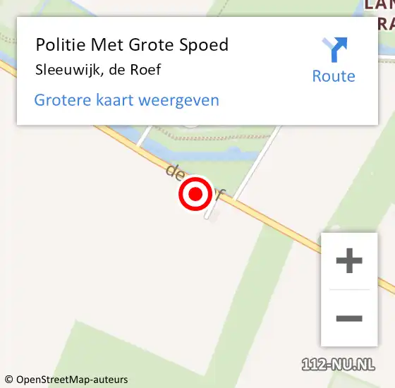 Locatie op kaart van de 112 melding: Politie Met Grote Spoed Naar Sleeuwijk, de Roef op 20 december 2022 17:32